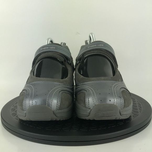 Skechers Shape Ups Mary Jane Hook & Loop Gray Comfort Shoes 24867EW Women Size 9 - Picture 2 of 12